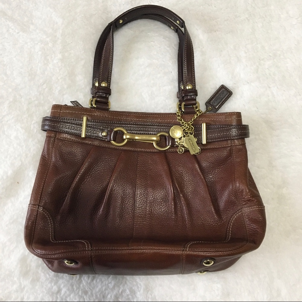 COACH Hampton Carryall - Cognac/Dark Brown Leather